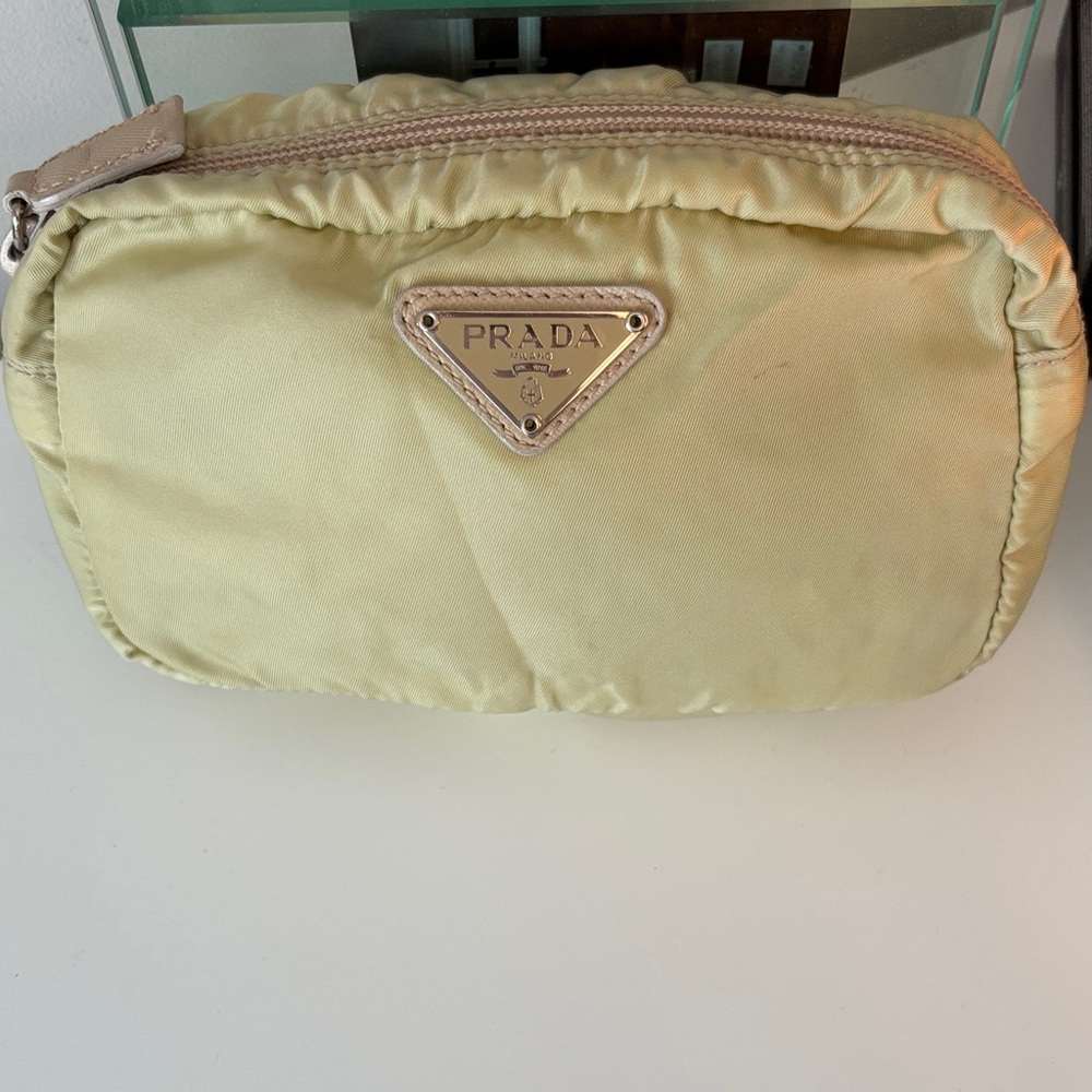 Prada Light Yellow Nylon Pouch